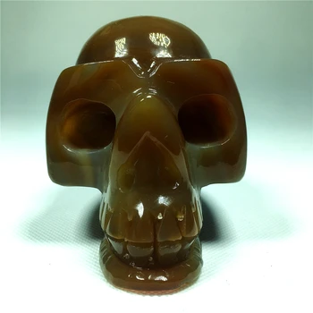 Agat Craniului Piatra Naturala De Cristal Live Sculptură Craniu Wicca Wichcraft Reiki Prime Pietre Minerale Ornamente Acasă Decorare Camera