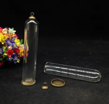 100buc 60*12mm borcan tub în formă de glob de sticlă clasic baza 6mm capac flacon de sticlă pandantiv de sticlă de dom colier accesorii