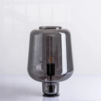 Modern E27 LED de Fier Negru de Sticlă Noptiera Mică Lampă de Masă cu Comutator pentru Dormitor, Living, Masa de Ornamente Decorative de Iluminat