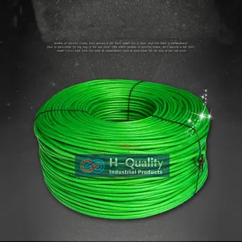 HQ Anti Rugina Copperring Oțel Wire Rope Cablu cu Verde de Acoperire din PVC Flexibil Buna pentru Rufe Agricultură Trăgând de Ridicare