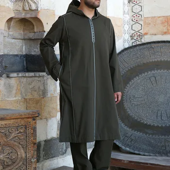 Mozaic Simplu india și Pakistan Stil Etnic Vara Men ' s Cămașă Tradițională Casual cu Dungi Musulman T-Shirt Chilaba Om 2021 Noi