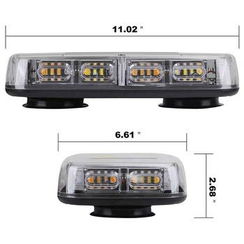 48 Flash LED-uri Lampă de Top Acoperiș de Urgență Mini Stroboscop Lumina de Ambră și Alb pentru Camion de Remorcare Jeep Acoperiș Far