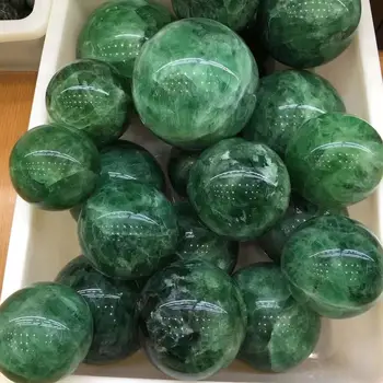 MOKAGY Clar Naturale Fluorit Verde Cuarț Sfera de Vindecare Piatra de Cristal pentru FengShui 110mm-120mm 1 buc