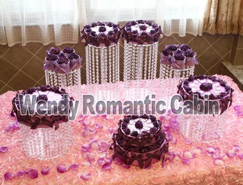 Cerc Rotund acrilic transparent cupcake standuri tort Stand 6pcs/lot