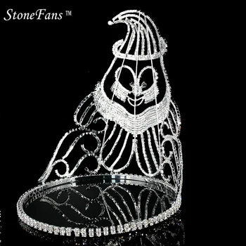 StoneFans Mare De Cristal Regina Coroana Rotunda Petrecere De Craciun Decor Consumabile Cadouri Coroana Și Diadema Unic Accesorii De Par