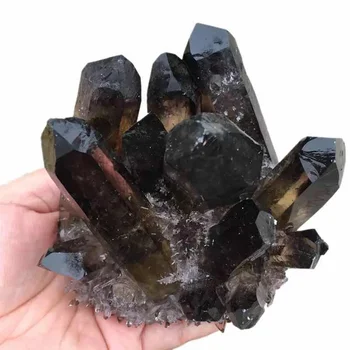 MOKAGY 500g-650g Naturala Negru Fumuriu Cristal de Cuarț Piatră Specimen cluster 1 buc