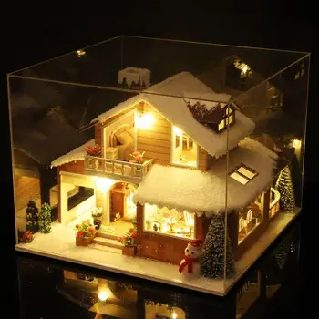 Cadouri De Craciun Asambla Diy Casa De Lemn Casa In Miniatura Kit De Case Din Lemn Casa In Miniatura Jucării G8l4