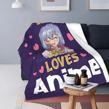 Doar O Fată Care Iubește Anime Cadou Arunca Pătură de Iarnă flanel cuverturi de pat, lenjerie de pat, pături pe masini si canapele, huse de canapea