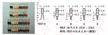 Test-5 Șase culoare 1000pcs/lot PCB board punct de încercare/talon/inel/cerc de ceramică PCB test de ace