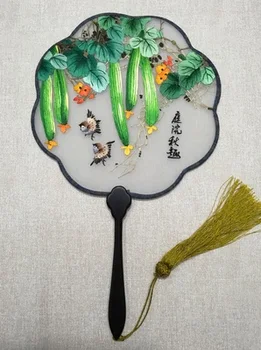 Unic Chinez Decorative Fanii Femei, Cadou De Nunta Fan Vintage High End Handmade Dublu Brodate Din Matase Naturala Ventilator De Mână