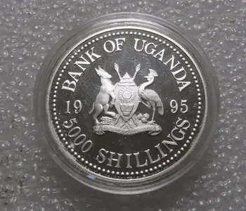 Real Rare Silver Original Colecție De Monede Uganda 1995 A Organizației Națiunilor Unite Fao Rafinat Comemorative, Monede De Argint