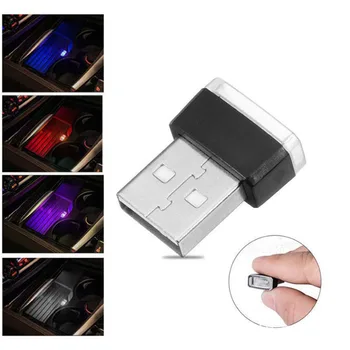 1x styling Auto USB Decorative de Iluminat Lampa LED Atmosfera Lumini PC Portabil Universal Plug and Play Super-Luminoase de culoare Roșie Albastru