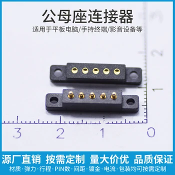 Baterie de contact conector din alama placat cu aur 5p2.54 spațiere 5.7 mm tastatura comprimat de sex masculin și de sex feminin de bază 90 de grade