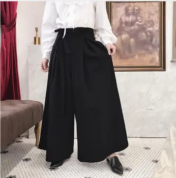S~5XL! Personalizate Noua Barbati Negru Pantaloni Largi Picior Japonia Harajuku Kimono de Moda Liber Casual Harem Pantaloni sex Masculin Fusta Pantaloni