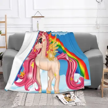 Manta de unicornio de dibujos animados, colcha o cuadros para cama, canapea, manta mullida o cuadros, manta térmica para cama, 244