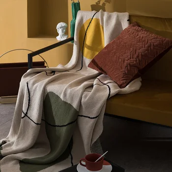 Toamna din bumbac pur stil Nordic pătură, din tricot de bumbac pătură, birou somn patura, prosop quilt, aer condiționat pătură