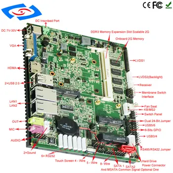 Fabrica Ridicata la Bord 2G Industriale Placa de baza Cu procesor Intel Atom N2800 Suport WIFI 3G itx