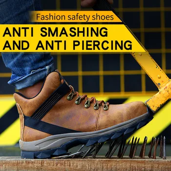 Nou Cizme Barbati Light Steel Toe Indestructibil Anti-Zdrobitor de Muncă Pantofi la Modă Anti-Puncție Cizme de Siguranță