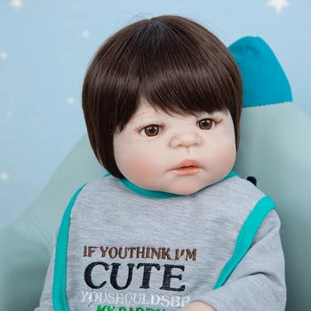 KEIUMI Băiat Papusa Jucării pentru Copii 23 Inch Realist din Silicon Baby Doll Renăscut Corp Plin de Vinil Copii Playmate 58 cm Copii Cadouri