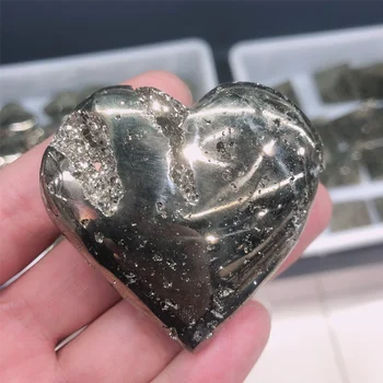 1 buc naturale pirită în formă de inimă de piatră cristal mineral cuarț specimen bijuterie, bijuterii