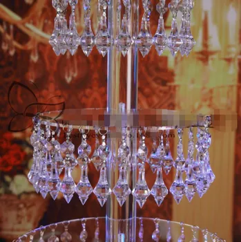 5 Niveluri de nunta rotunde de cristal acrilic Suport Tort tort de afișare suportul cu șirag de mărgele fire masă de nuntă centerpieces