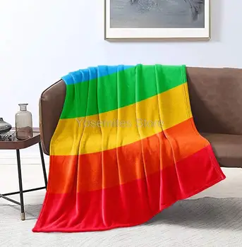 Bedbay Mândrie Curcubeu Pătură Flanel Arunca Pătură Rainbow Stripe Mândrie Steagul Pătură de Pluș Moale Pătură Caldă pentru Fete Baieti Pat