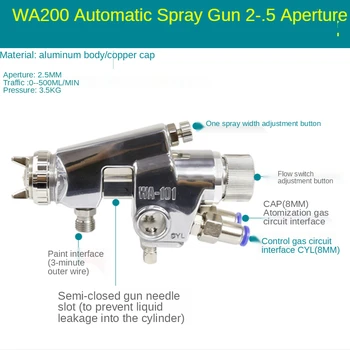 WA-200 Pistol de Pulverizare Linie de Asamblare Condiționată de Cupon, Pistol Automat 1.2/1.5/2.0/2.5/3.0/4.0 mm Duza Duza Mare de Aer Pulverizator