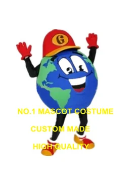 Glob pământ mascota costum adult dimensiune mediu adaptat tema protecției sănătos fericit desene animate planeta pamant costume de carnaval 2928