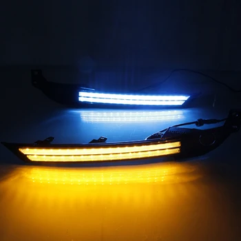 1 Pereche Pentru Mazda CX-5 CX-8 2017-2020 Bara Fata luminile de Zi DRL LED Lampă Albastru Lumina de Noapte Dinamică Amber Rândul său, Lumini de Semnalizare