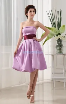 Livrare gratuita 2016 nou design domnișoară de onoare rochii scurte de înaltă calitate, sexy violet rochie imagine reală Rochii domnișoare de Onoare