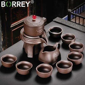 BORREY 11Pcs Chineză Kung Fu Seturi de Ceai Ceainic Ceramic Cu Sita 8 Cupa Trantional Chineză Serviciu de Ceai Set de Ceai Ceremonia de Ceainic