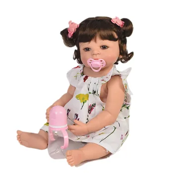 Mini girafa cu Silicon Renăscut Baby Doll Jucării viu Fată Nou-născut Baby Doll Cadou de Crăciun de Jucărie Interactiva papusa 55cm