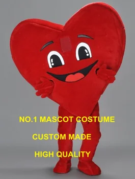 Nou fericit inima mascota costum adult dimensiune desene animate inima rosie pentru valentine ' s day 2474