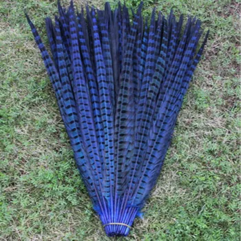En-gros de 100 / lot 20-22inches / 50-55cm albastru fazanul de pene / bijuterii DIY decorare