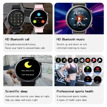 Moda de apelare Bluetooth Smart Watch Femei Ip68 Impermeabil Rata de Inima Smartwatch pentru Xiaomi, Huawei Watch Suport Telefon ebraică