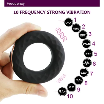2022 10 Frequency Vibrator Cock Inele de Silicon Jucarii Sexuale pentru Bărbați Erectie, Ejaculare întârziată Puternic Vibrator Penis Vibrator