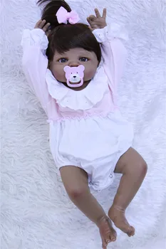 57cm plin de Silicon Renăscut Baby Doll copii Playmate Cadou Pentru Fete de 23 de Inch Bebe in viata Jucarii Moi Pentru Buchete Papusa Bebes Renăscut
