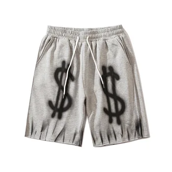 EukaaRu Hip Hop Dolar Imprimate pantaloni Scurți pentru Bărbați Street Tendință Hip Hop Supradimensionate, pantaloni Scurți din Bumbac Omul Sport Casual Pantaloni Codrin