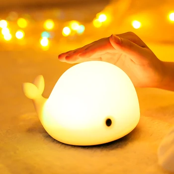 Balena Lampa de Noapte pentru Copii, Lumina LED Luminaria de Desene animate Colorate Lumini Inteligente USB Reîncărcabilă Lumini Camera pentru Copii Decor Birou