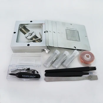 BGA Vid pen HANDI-VAC 90MM reballing jig argintiu 90MM șabloane PS4 4buc ESD pensete ESD-12 Reballing Kit de Instrumente