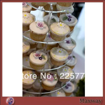 Fierbinte vinde 4 nivele de cristal PMMA cupcake display stand