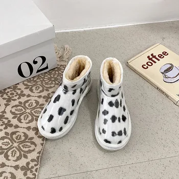 Gioio noua moda pentru Femei de Iarnă Rece Leopord Pantofi Fete Gros Moale Plus Dimensiune Ține de Cald Doamna Glezna Casual în aer liber Cizme Scurte