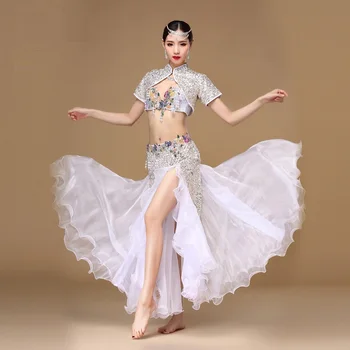 Fete Dans Din Buric, Costume De Dans Fete Purta Sutien Sexy Fusta Lunga Efectuarea Rochie Dans Oriental Costum D0835