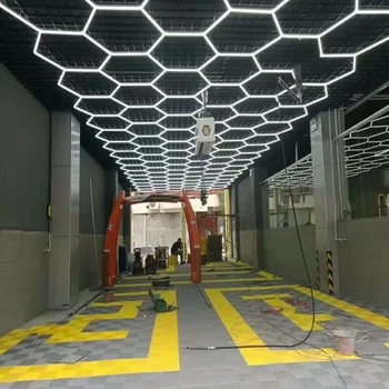 6500K 5*12m Hexagon LED Lumina de Lucru pentru Garaj Auto de Iluminat Bay Fagure de Stup Grila Stil de Show Room