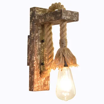 Nordic Decorative de Perete Lampă de Mansardă din Lemn de Epocă în aer liber de Iluminat Lampa Pentru Noptiera Dormitor Lampe De Chevet Iluminat Interior AB50BD
