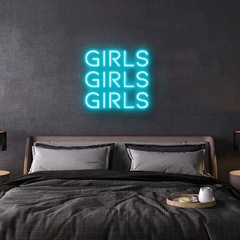 Led-uri personalizate fete Fete la mulți ani Lumină de Neon flexibil Semn Decor Acasă Bara de Perete Dormitor Petrecere Decorative Cool Neoane Lampa