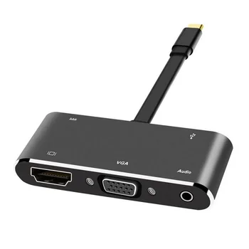 En-gros pachet 20 buc 5 in 1 USB-C de Tip C pentru HUB HDMI Adaptor VGA Cablu Audio USB 3.0 PD Converter