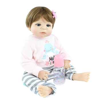 55cm Plin de Silicon Renăscut Baby Doll Jucarii Pentru Fete Realiste 22 Inch Nou-născut Blonda Boneca Copil Ziua de nastere Cadou de Crăciun