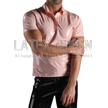 Cauciuc T-shirt, Blaturi purta men 's latex tricou roz 0,4 mm