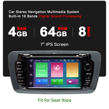 Android 10 DSP WIFI Stereo Auto DVD Player Radio-Navigație GPS Pentru Seat Ibiza 2009 2010 2011 2012 2013 dublu din CarPlay 7inch